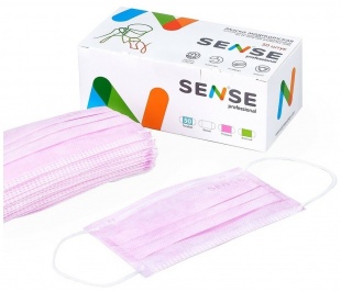 Маски 3х слойные Sense медицинские на  резинках фото 1135