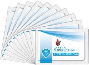 Салфетка антисептическая  с перекисью водорода Апполо фото 3238