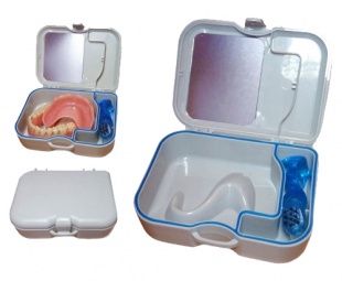  Бокс (контейнер) для хранения зубных протезов (зеркало и щеточка) фото 4347