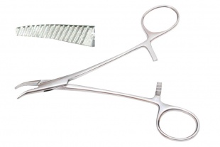 Зажим кровоостанавливающий нейрохирургический 145 мм изогнутый фото 5144