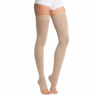 Чулки компрессионные до бедра II класс (с открытым мыском (пара) силикон фото 3041