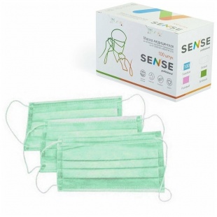 Маски 3х слойные Sense медицинские на  резинках фото 1134