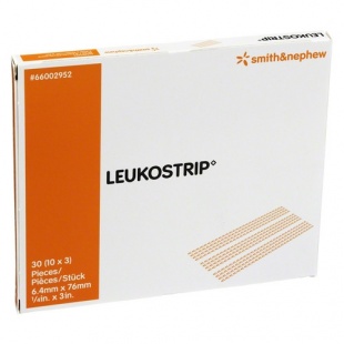 Полоски пластырные Leukostrip (Лейкострип) гипоаллергенная для закрытия и фиксации краев раны, стерильная, 6.4х76мм фото 4102