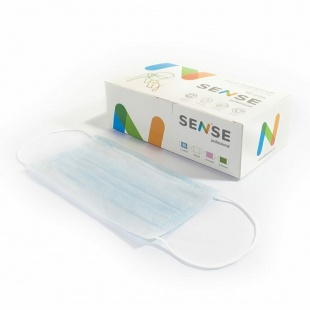 Маски 3х слойные Sense медицинские на  резинках фото 1133