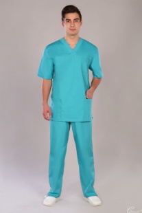 Костюм хирургический "Стильб - 11 ТС"(размер 48-50, Цвет изумрудный) фото 2366