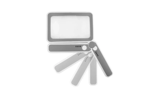 Лупа прямоугольная 4Х складная с подсветкой фото 6153