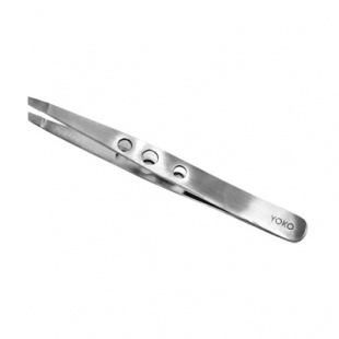 Пинцет YOKO YSP011 для бровей прямой скошенный  фото 4824